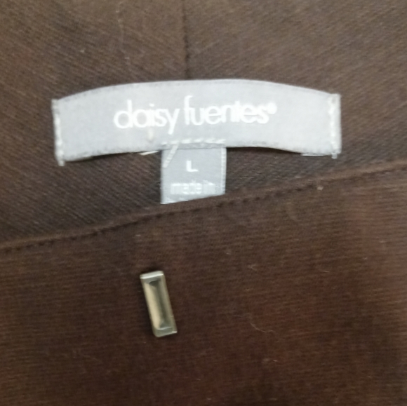 Daisy Fuentes chocolate brown, straight leg ponte pants. Never worn. Size L - Picture 4 of 5